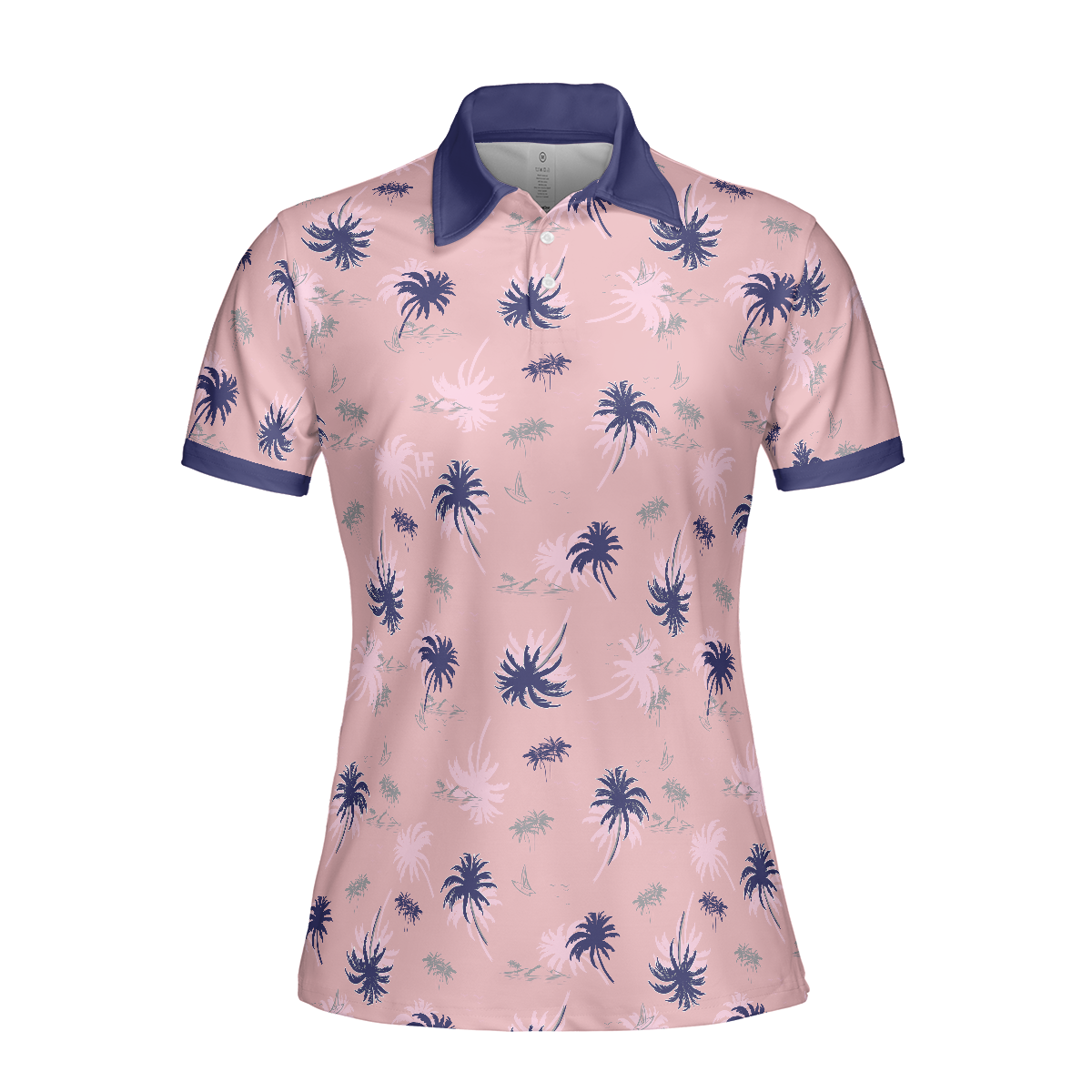 Tropical Palm Tree Pattern Shirt Short Sleeve Women Polo Shirt - Perfect Gift For Women