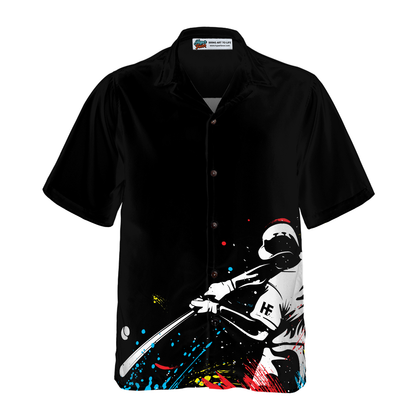 Baseball Players' Silhouettes On Paintball Pattern Hawaiian Shirt, Best Gift For Baseball Players, Friend, Family