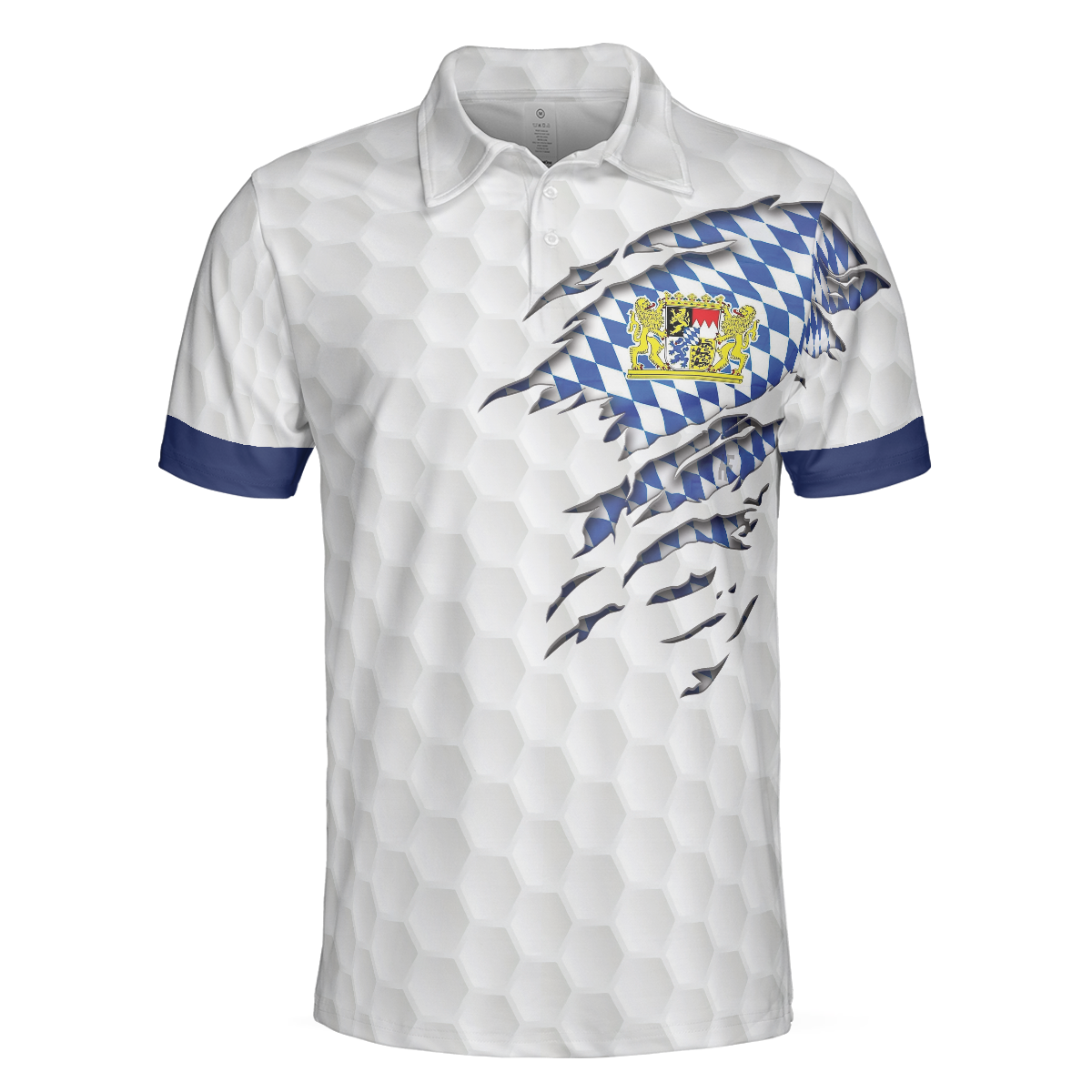 Bavaria Flag & Golf Ball Men Polo Shirt, Golf Ball Pattern Shirt For Men, Gift For Golfers