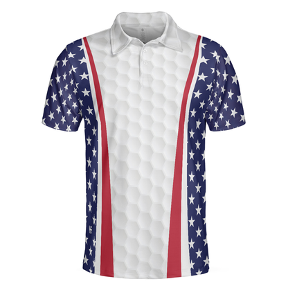 Patriotic Golf Texture Short Sleeve Skull USA Flag Golf Men Polo Shirt, American Flag Polo Shirt, Best Golf Shirt For Men