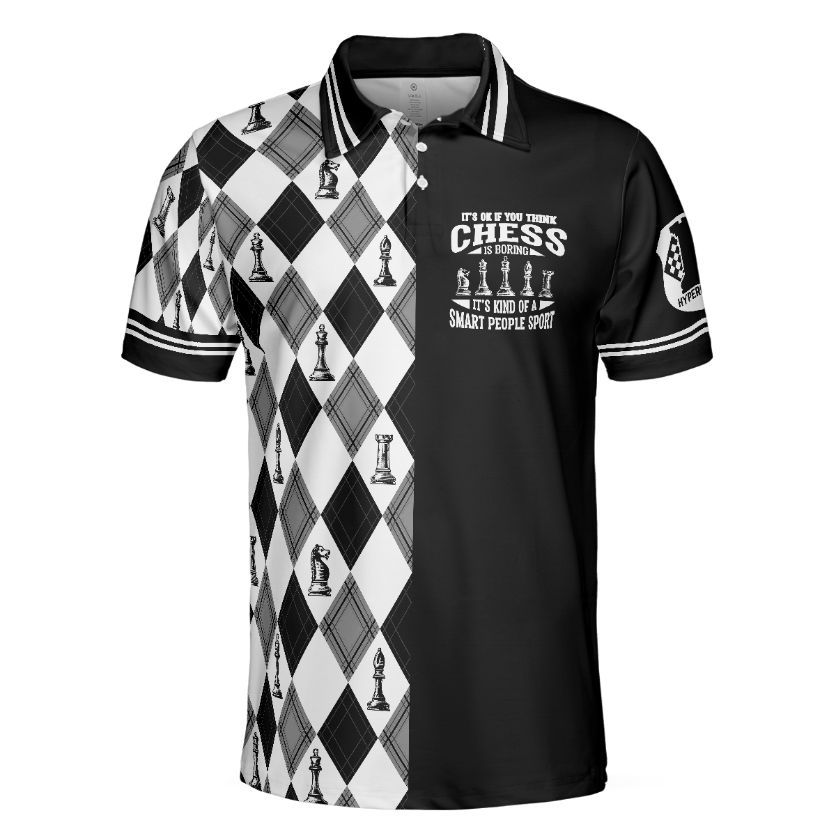 Chess Pattern Shirt Chess Argyle Pattern Men Polo Shirt, Chess It's Kind Of A Smart People ...