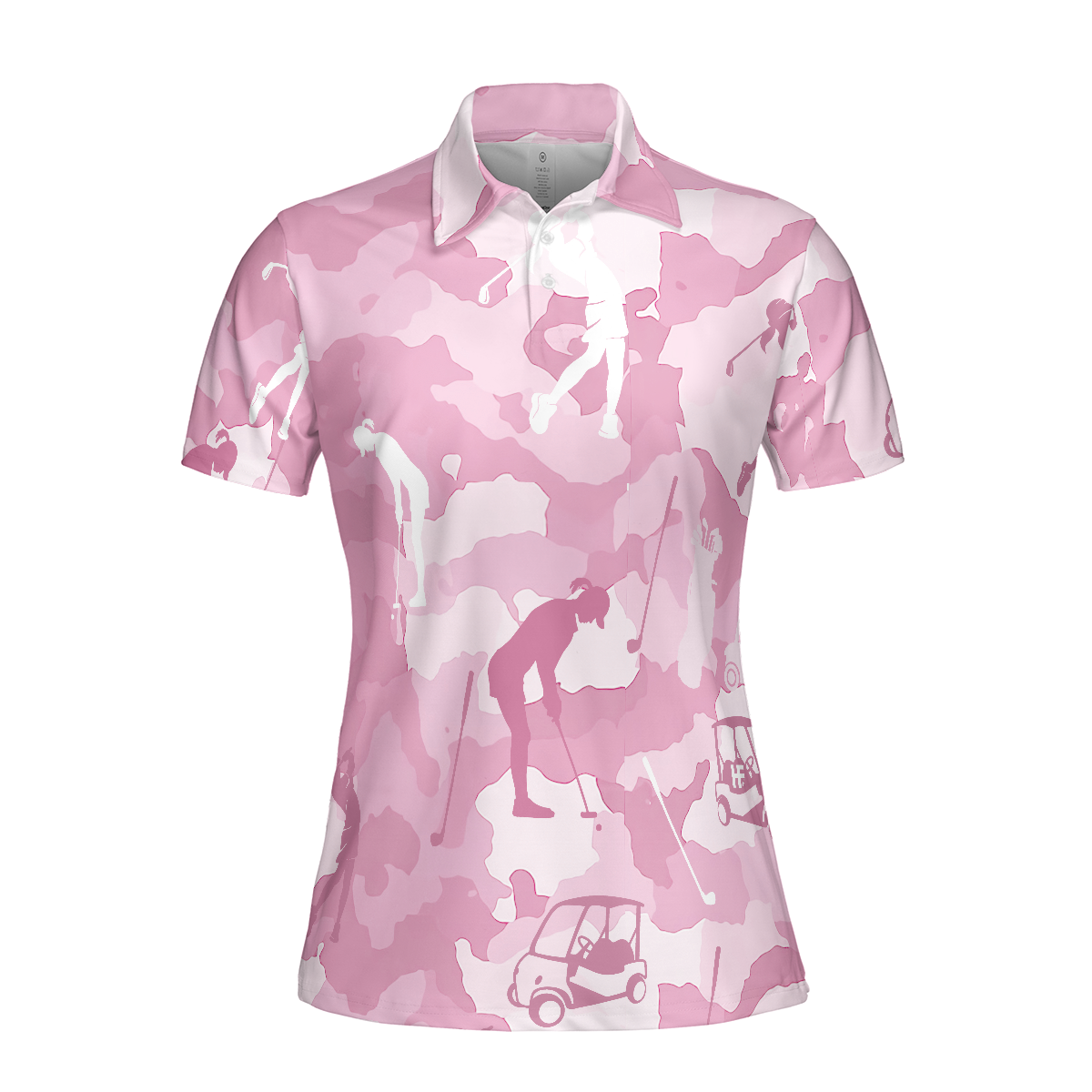 Golf Girl Camouflage Short Sleeve Women Polo Shirt, Gift Golf For Women, Best Gift For Women Golfers
