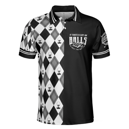 Golf The Way I Do Men Polo Shirt, Black And White Argyle Pattern Polo Shirt, Best Golf Shirt For Men, Best Gift For Golfers