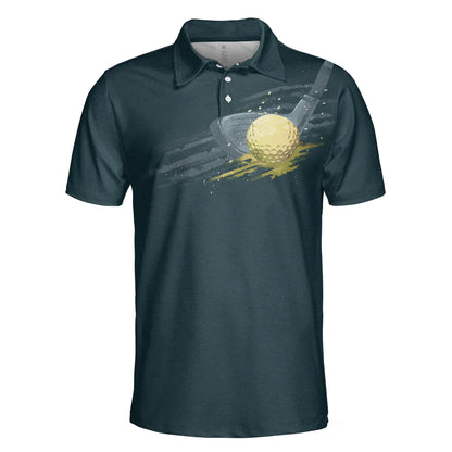 Dark Green Golfing Men Polo Shirt, Life is better when you play Golf Artistic Short Sleeve Shirt For Male