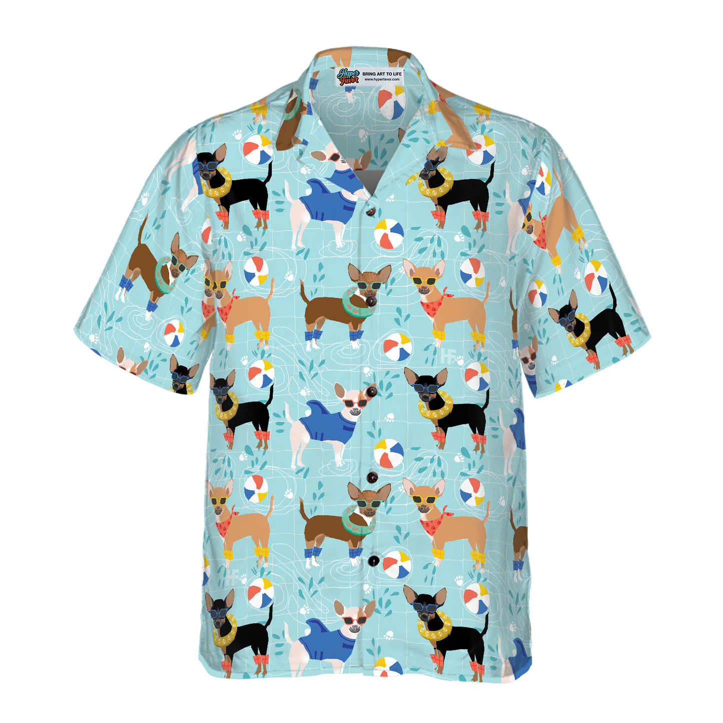 Chihuahua Pool Party Hawaiian Shirt, Best Gift For Chihuahua Lover, Husband, Wife, Boyfriend, Girlfriend, Friend, Family