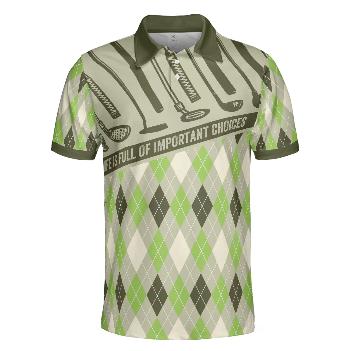Argyle Pattern Golf Men Polo Shirt, Life Is Full Of Important Choices Shirt For Men