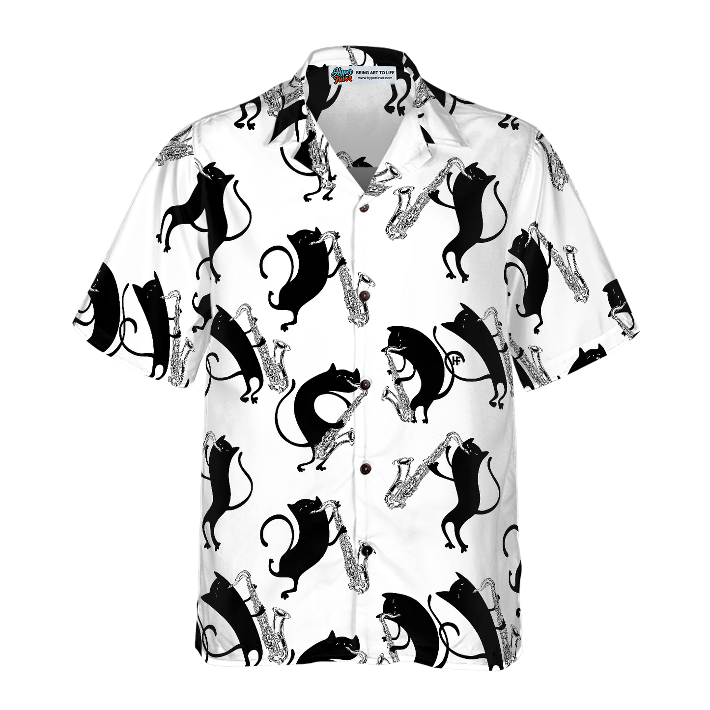 Cats Play Saxophone Hawaiian Shirt, Best Gift For Cat Lover, Friend, Family