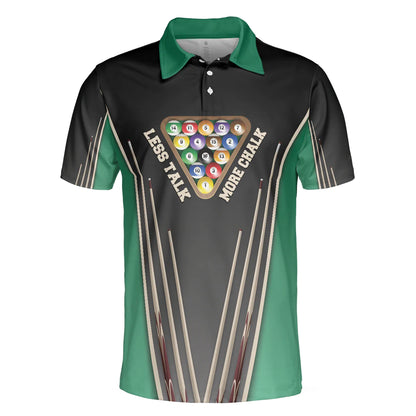 Billiards Balls Men Polo Shirt, Less Talk More Chalk Short Sleeve Shirt, Best Billiards Shirt For Male