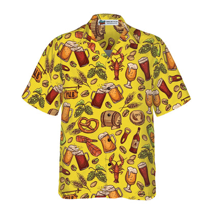 Beer Yellow Hawaiian Shirt Hawaiian Shirt, Colorful Beer Hawaiian Shirt , Beer Tropical Summer Aloha Shirt For Men And Women, Perfect Gift For Beer Lovers, Friends, Husband, Boyfriend, Family