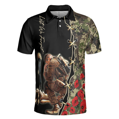 Camouflage Men Polo Shirt, Lest We Forget Polo Shirt, Thoughtful Gift For Veteran Day, Veteran Shirt For Proud War Veterans