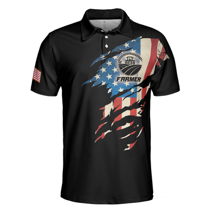 American Flag Farmer Men Polo Shirt, Farmer My Craft Allows Me To Farm Anything In The World Shirt For Men