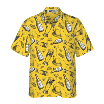 Beer Bottle Hawaiian Shirt, Beer With Foods Hawaiian Shirt, Beer Tropical Summer For Men, Perfect Gift For Beer Lovers, Friends, Husband, Boyfriend, Family