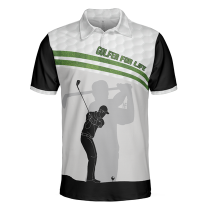 Golfer For Life Golf Men Polo Shirt, Golf Swing Shirt For Male Golfers, Best Golf Shirt For Hot Weather, Best Gift For Golfers