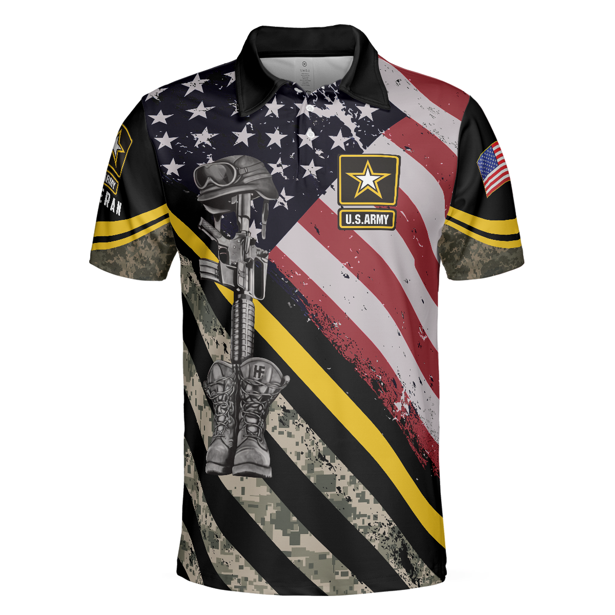 US Army Veteran DNA Polo Shirt, American Flag Veteran Polo Shirt For Adults, Best Gift Idea For Veterans - Perfect Gift For Men