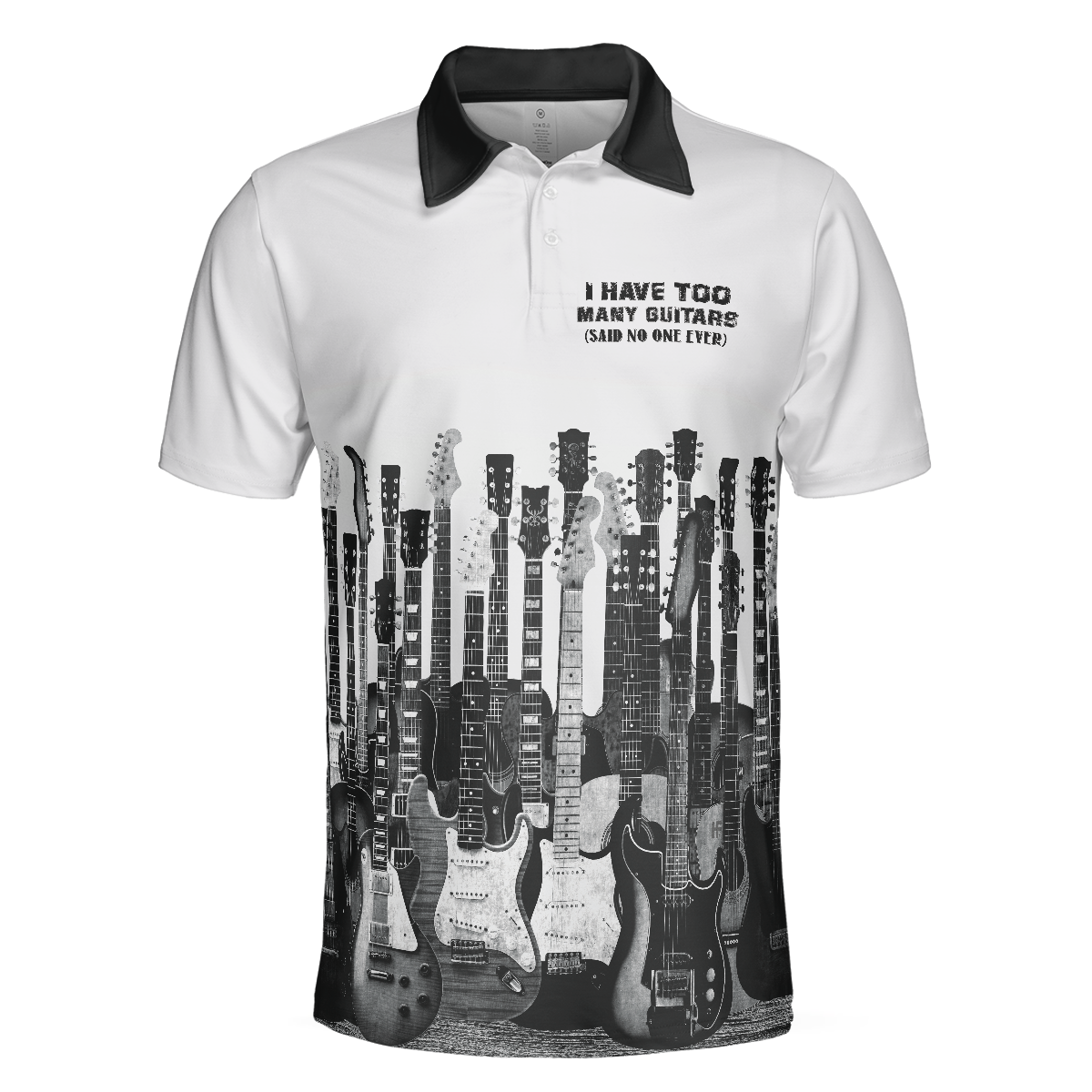 I Have Too Many Guitars White Short Sleeve Polo Shirt, Guitarist Polo Shirt, Best Music Shirt For Men