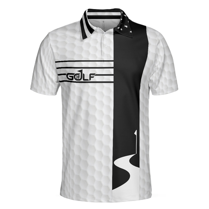 Black And White Golf Men Polo Shirt, Faith Family Fairways American Flag Golf Shirt For Men, Gift For Golfers