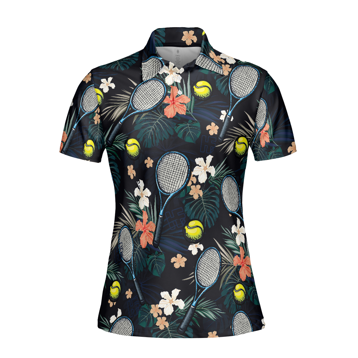 Tropical Floral Tennis Shirt For Women Short Sleeve Women Polo Shirt - Perfect Gift For Women