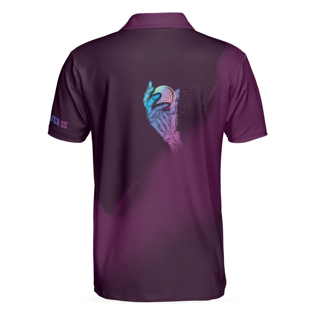 Artistic Skull Men Polo Shirt, Golf Never Die Golf Shirt For Men, Gift For Golfers