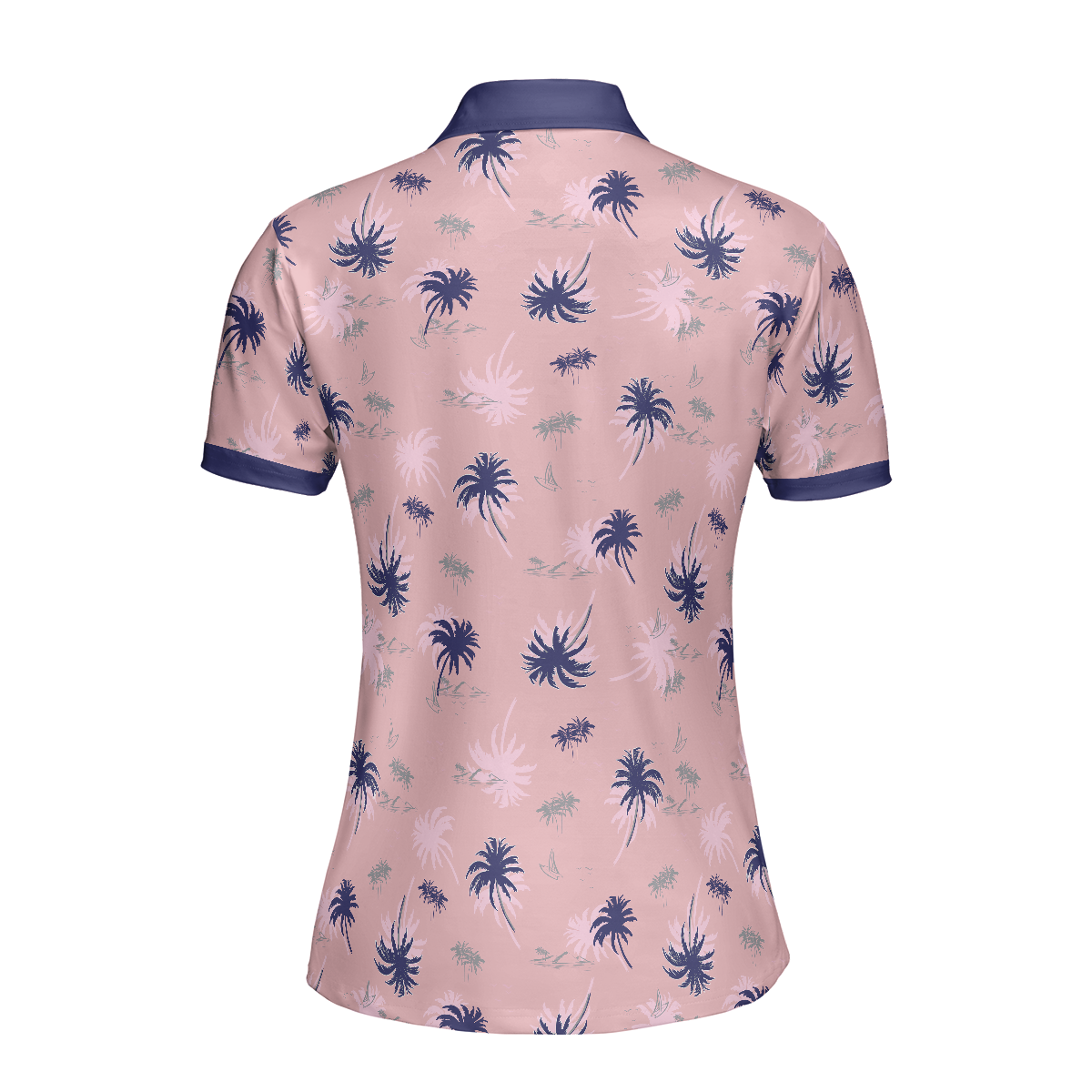Tropical Palm Tree Pattern Shirt Short Sleeve Women Polo Shirt - Perfect Gift For Women
