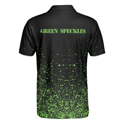 Green Speckles Polo Shirt All Over Print Men Polo Shirt, Unique Golf Shirt For Men, Cool Gift For Golfers