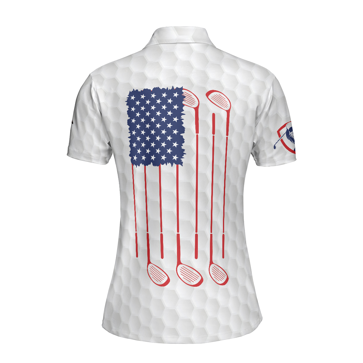 American Flag With Argyle Pattern Golf Short Sleeve Women Polo Shirt, Best Female Golf Gift Idea, Best Golfing Shirt Design For Patriotic Golfers