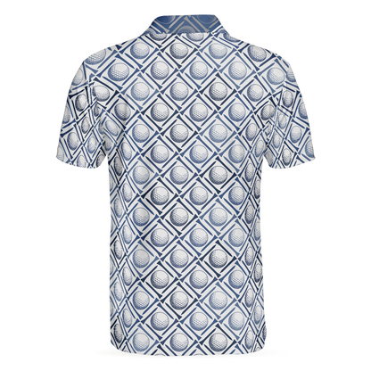 Golf Balls And Tees Seamless Golf Men Polo Shirt, Best Golf Shirt For Men, Cool Gift For Golfers