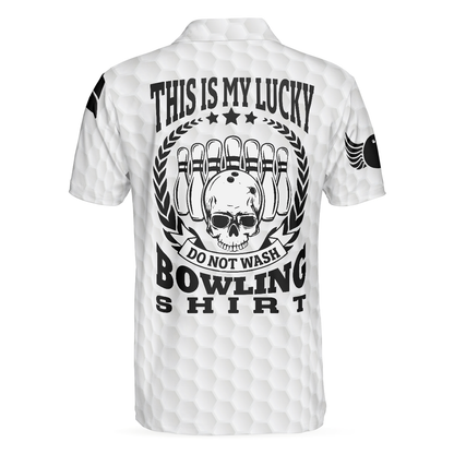 This Is My Lucky Do Not Wash Bowling Shirt Polo Shirt, Black And White Skull Golfing Shirt, Funny Sayings Shirt - Perfect Gift For Men
