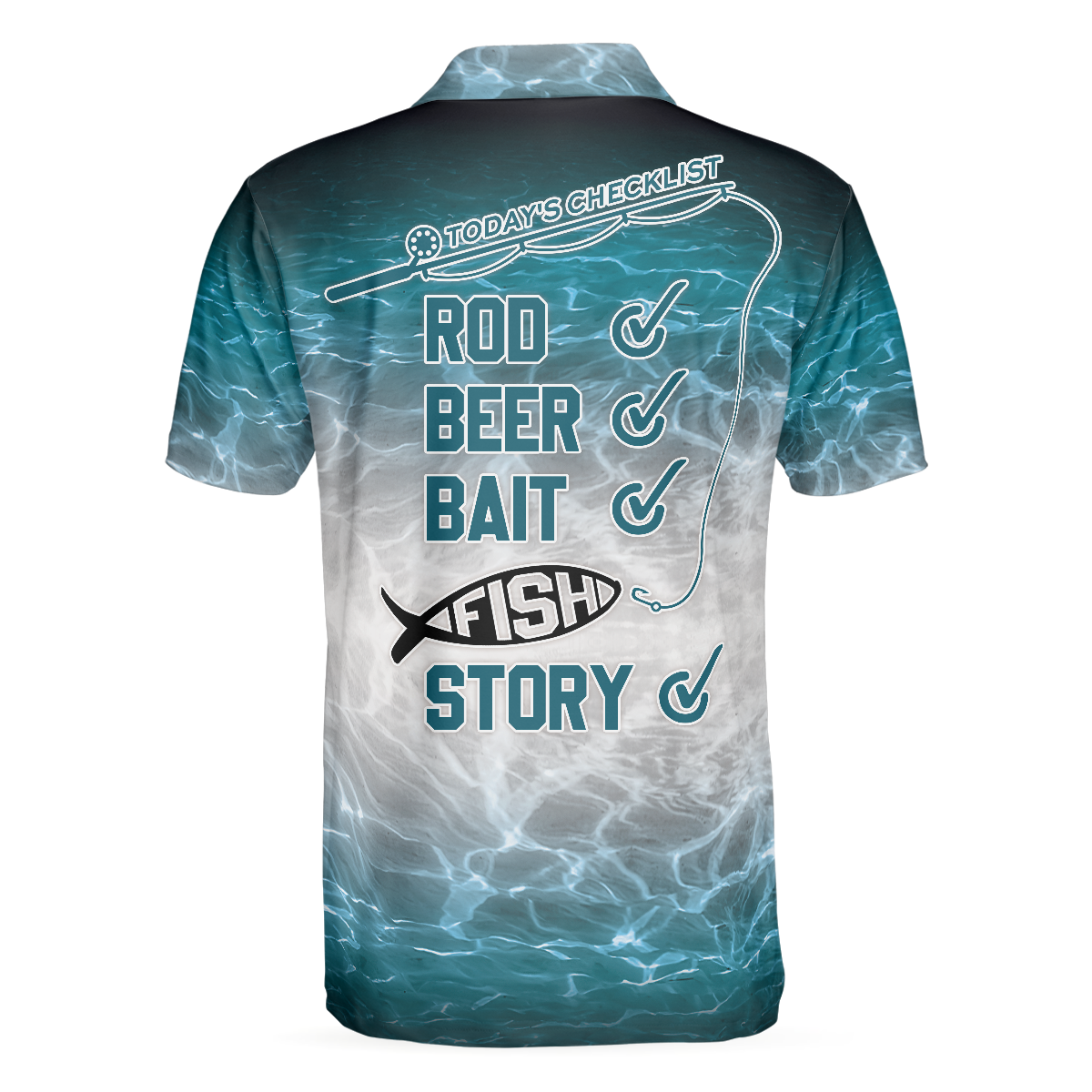 Best Ocean Fishing Men Polo Shirt, Fishing Checklist Rod Beer Bait Fish Story Shirt For Men, Gift For Fishing