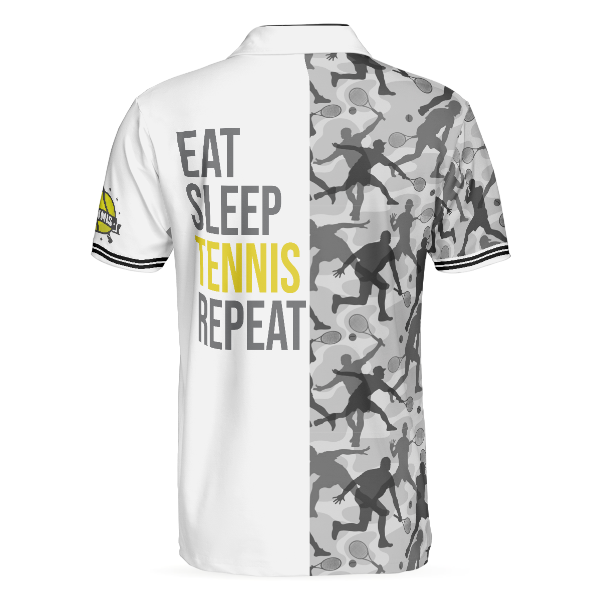 Tennis Men Polo Shirt, Eat Sleep Tennis Repeat Shirt For Male Players, Best Tennis Themed Polo Shirt, Tennis Gift For Men