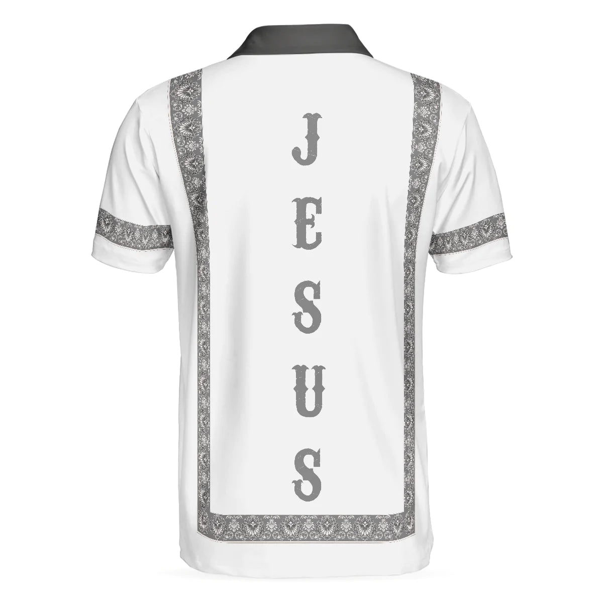 Black And White Jesus Men Polo Shirt, Jesus's Resurrection Egyptian Polo Shirt, Best Christian Shirt For Men