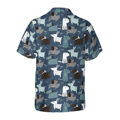 Childish Seamless Pattern Dogs Hawaiian Shirt, Best Gift For Dog Lover, Husband, Wife, Boyfriend, Girlfriend, Friend, Family