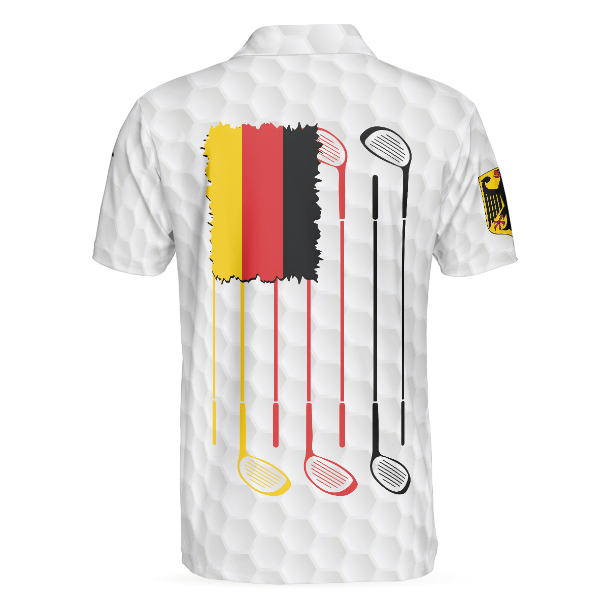 Golf Germany Flag Polo Shirt, White Golf Pattern Polo Shirt, German Golf Shirt For Men, Polo Shirt For Men, Best Gifts For Men Golfers