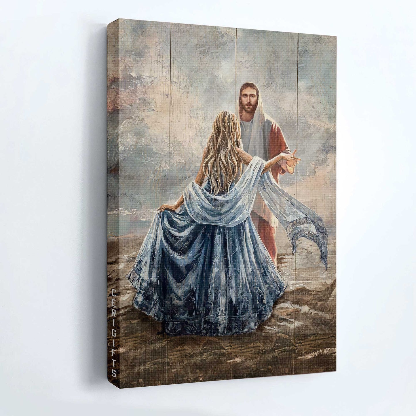 Jesus Portrait Canvas - Jesus painting, Beautiful girl painting, A dance with Jesus Portrait Canvas - Gift For Christian Canvas Prints, Christian Wall Art