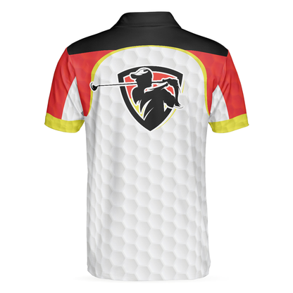 German Flag Golf Texture Short Sleeve All Over Print Men Polo Shirt, Paint Art Polo Shirt, Best Golf Shirt For Men