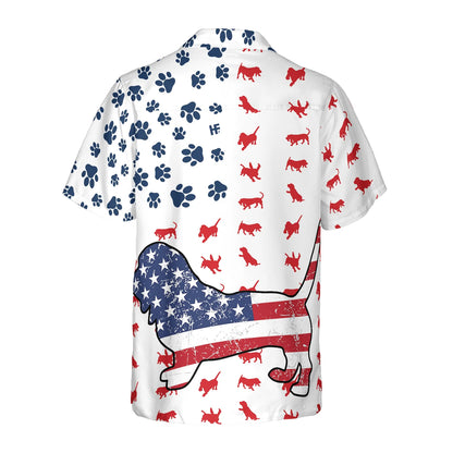 Basset Hound American Flag Hawaiian Shirt, Hawaiian Shirt Gifts For Men And Women, Perfect Gift For Basset Hound Lovers, Dog Lovers, Friends, Husband, Boyfriend, Family