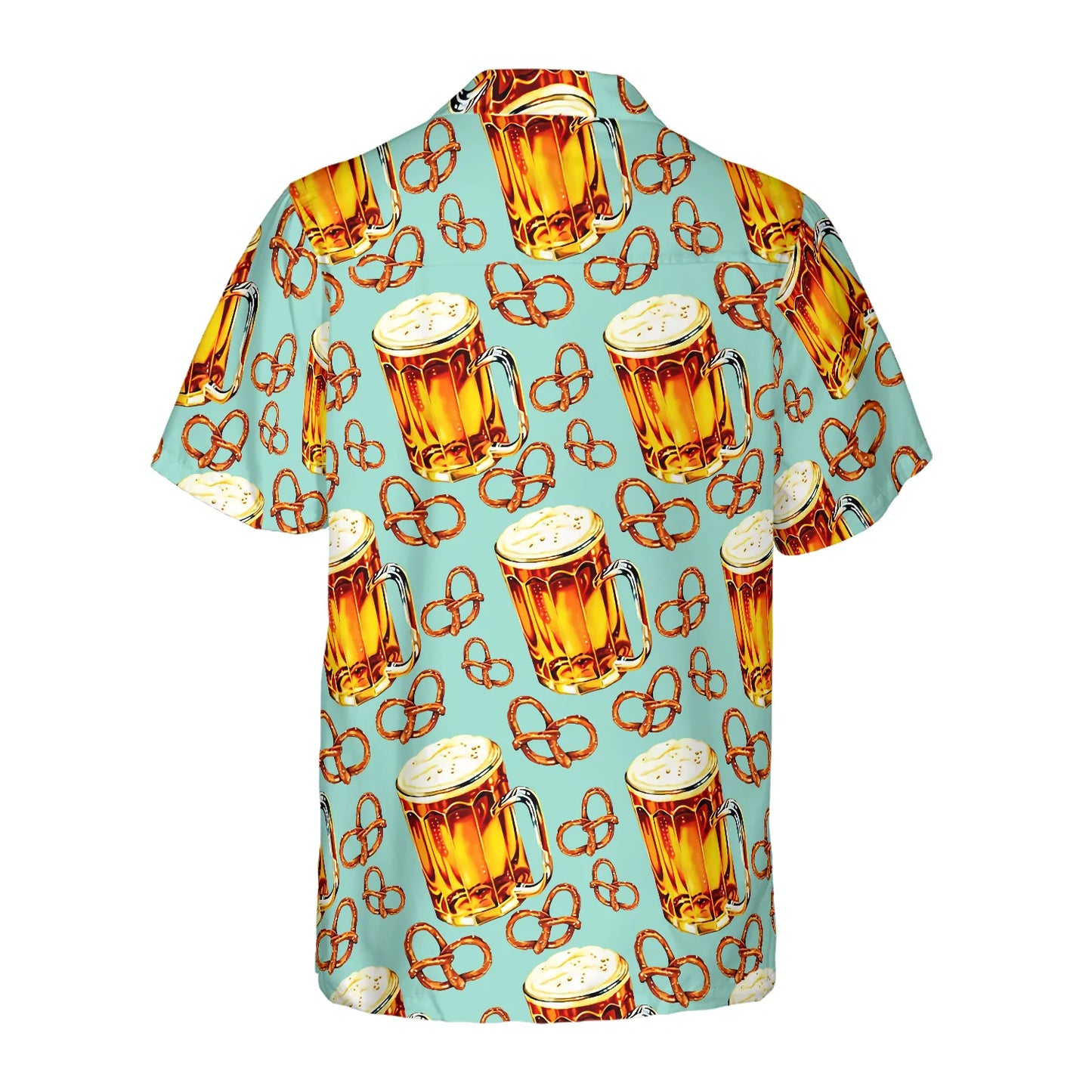 Beer And Pretzel Shirt For Men Hawaiian Shirt, Beer Mug Tropical Summer Aloha Shirt, Perfect Gift For Beer Lovers, Friends, Husband, Boyfriend, Family