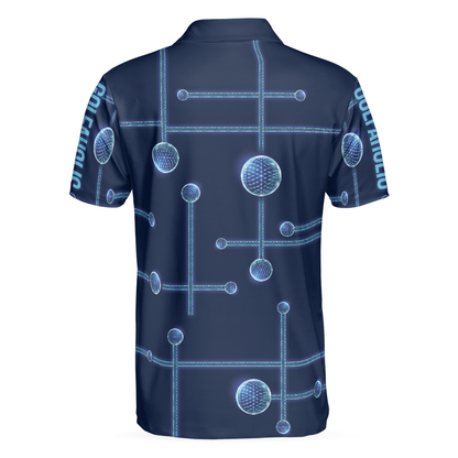 Digital Golf Men Polo Shirt, Golfaholic Geometric Golf Ball Low Poly Design Polo Shirt, Best Golf Shirt For Men, Best Gift For Golfers