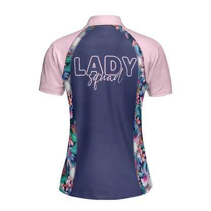 Hawaiian Dream And Golf Short Sleeve Women Polo Shirt, Flowers Tropical  Shirt For Ladies