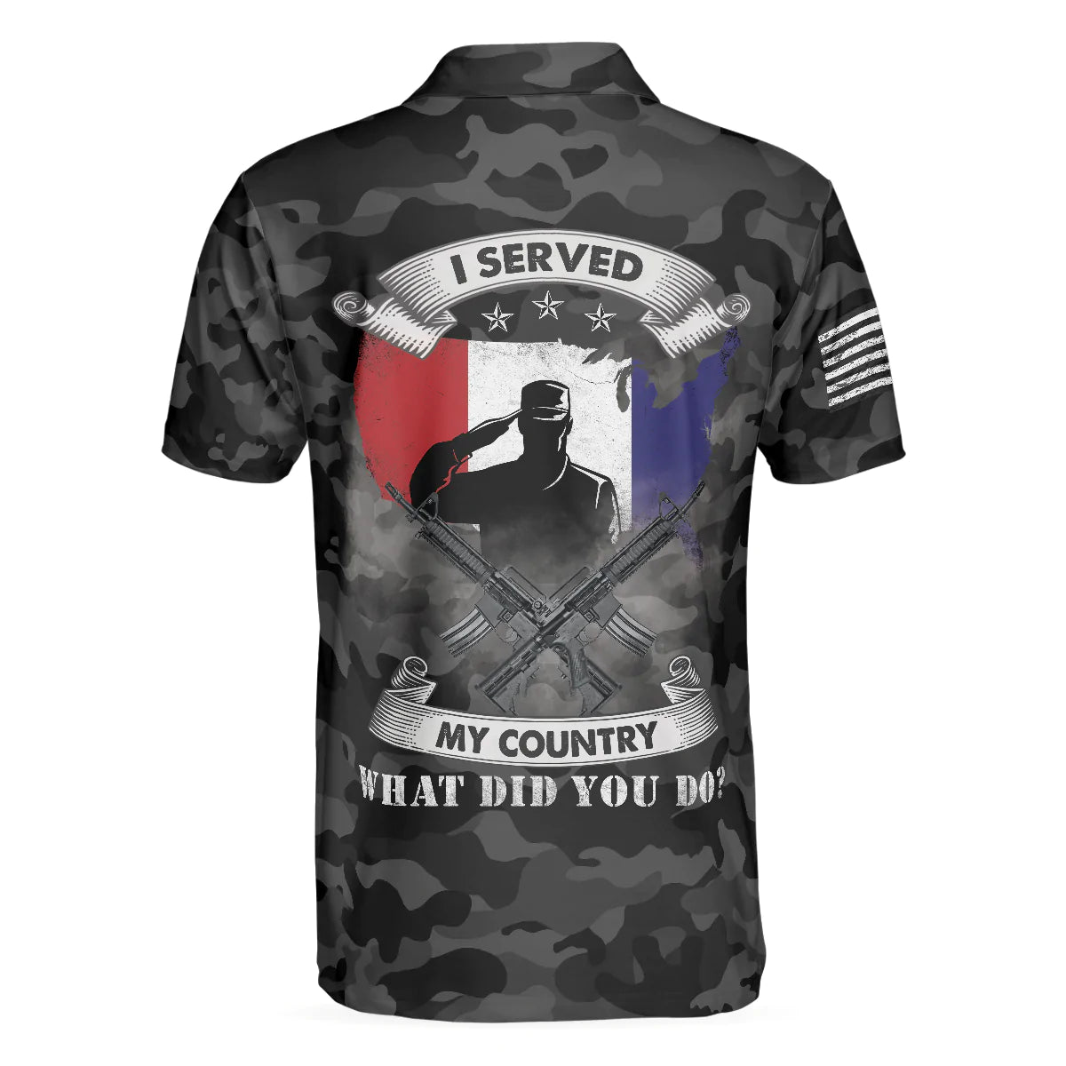 Dark Colored Camouflage Veteran Men Polo Shirt, I Served My Country Polo Shirt, Best Gift For Veterans