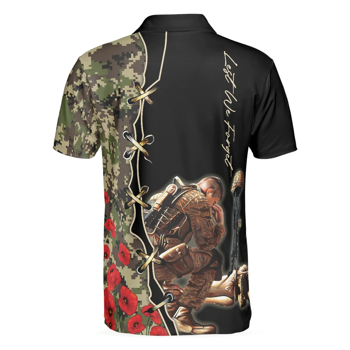 Camouflage Men Polo Shirt, Lest We Forget Polo Shirt, Thoughtful Gift For Veteran Day, Veteran Shirt For Proud War Veterans