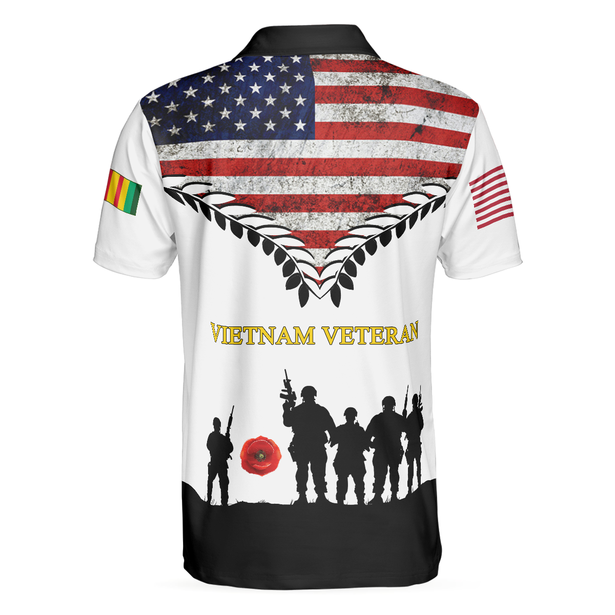 Vietnam Veteran Polo Shirt, American Flag Veteran Shirt Design, Thoughtful Gift For Vietnam Veterans - Perfect Gift For Men