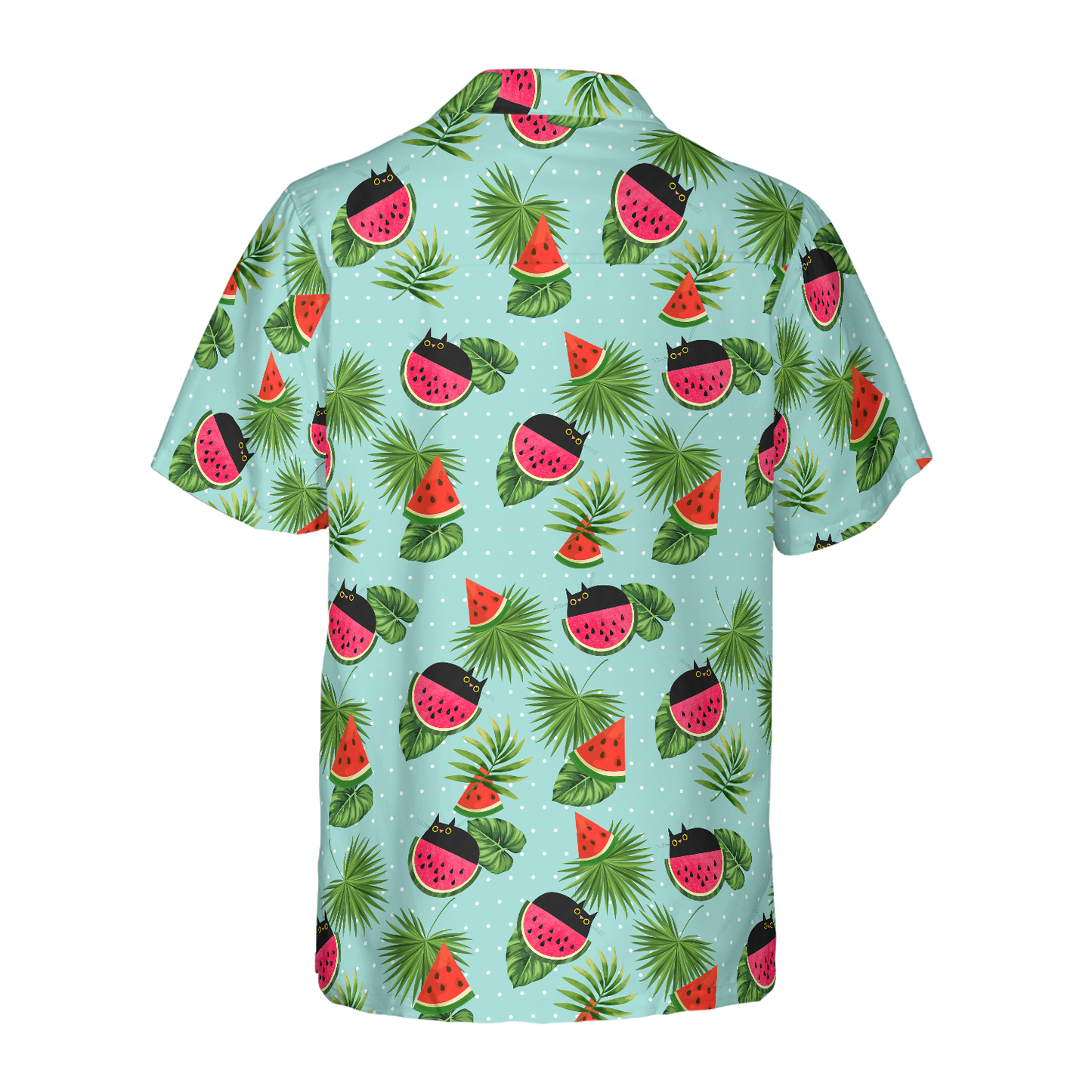 Black Cat Watermelon Hawaiian Shirt Cute Cat Christmas Shirt, Best Gift For Cat Lover, Friend, Family