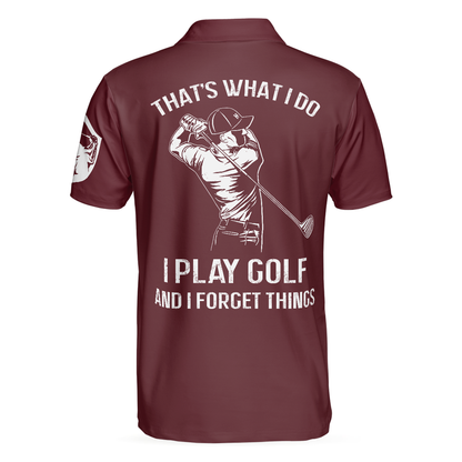 Golf Men Polo Shirt, Red Golfing Shirt Design With Sayings, Best Golf Gift Idea For Male Golfers, Best Gift For Golfers, That's What I Do Play Golf