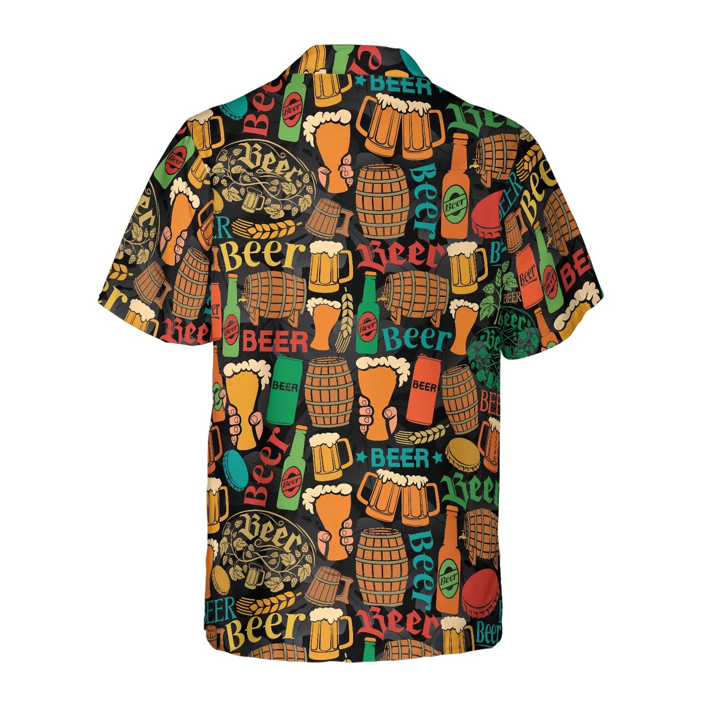 Beer Mug Pattern Hawaiian Shirt, Beer Tropical Summer Aloha Shirt For Men, Perfect Gift For Beer Lovers, Friends, Husband, Boyfriend, Family