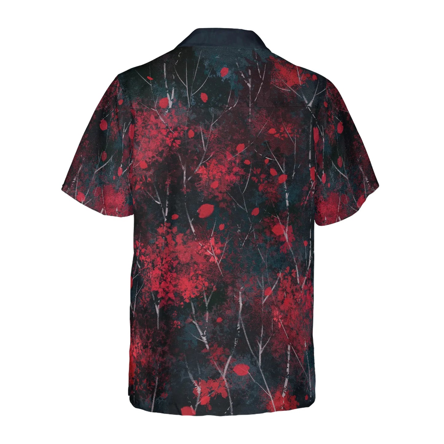 Artistic Gothic Skull Hawaiian Shirt, Black and Red Goth Aloha Shirt For Men, Best Gift For Summer, Husband, Boyfriend