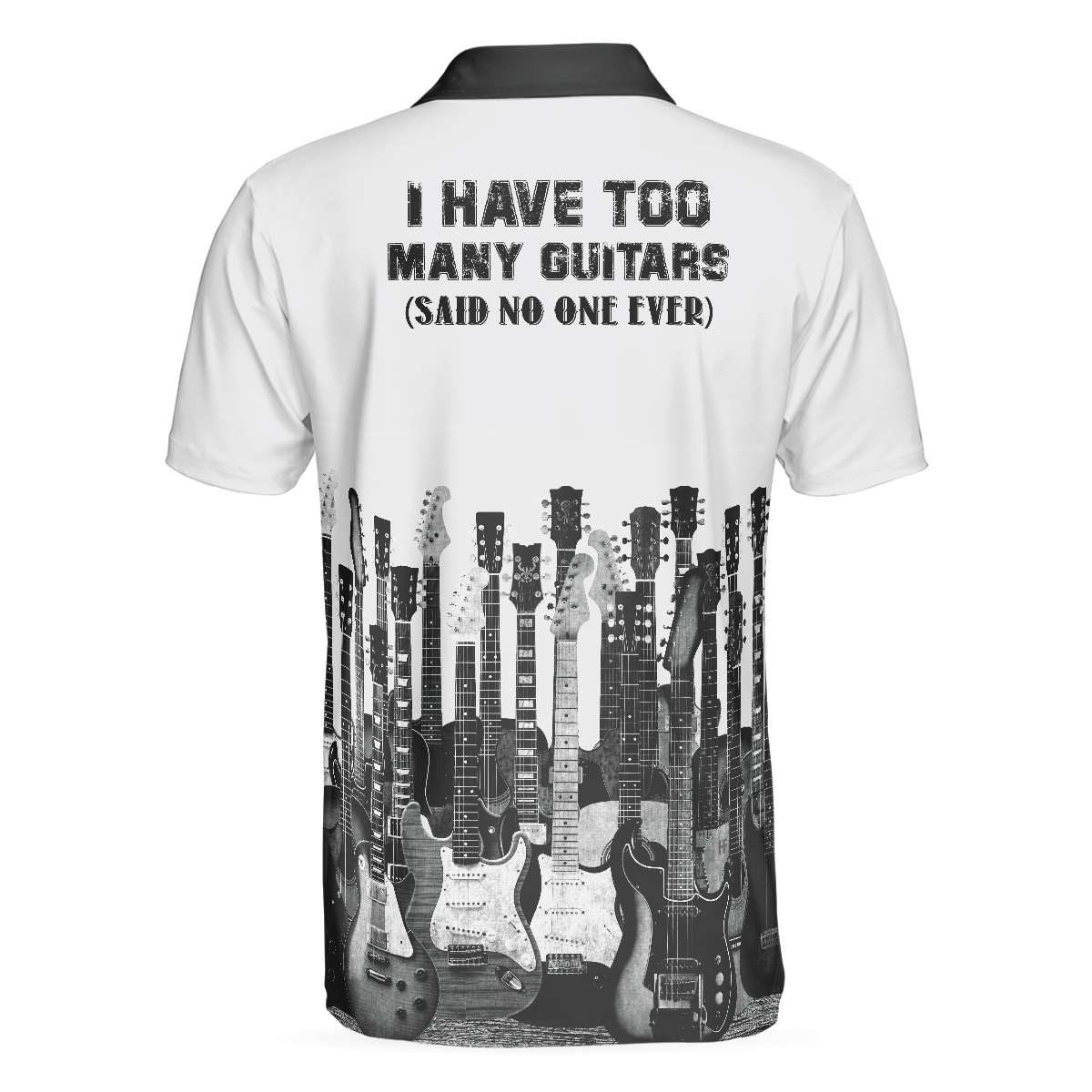 I Have Too Many Guitars White Short Sleeve Polo Shirt, Guitarist Polo Shirt, Best Music Shirt For Men