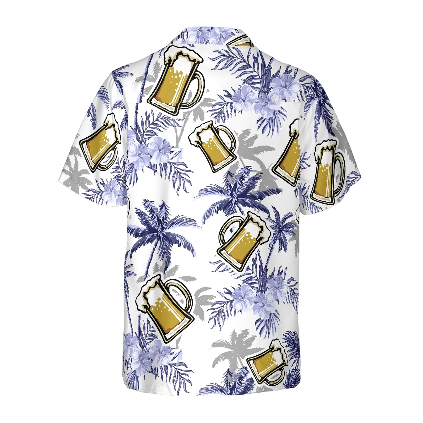 Beer Coconut Tree Hawaiian Shirt, Beer Mug Yellow Hawaiian Shirt, Beer Tropical Summer Aloha Shirt For Men, Perfect Gift For Beer Lovers, Friends, Husband, Boyfriend, Family