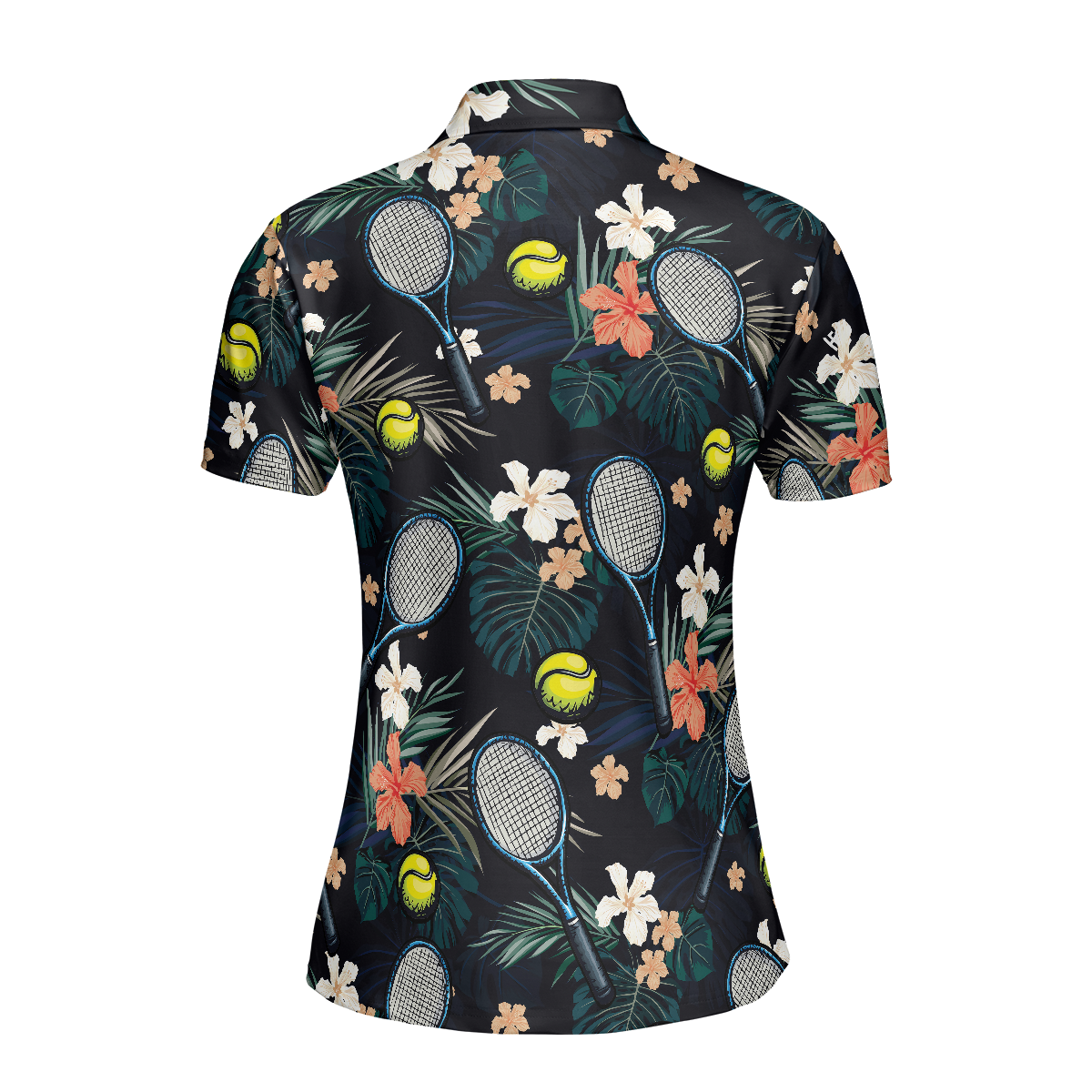 Tropical Floral Tennis Shirt For Women Short Sleeve Women Polo Shirt - Perfect Gift For Women