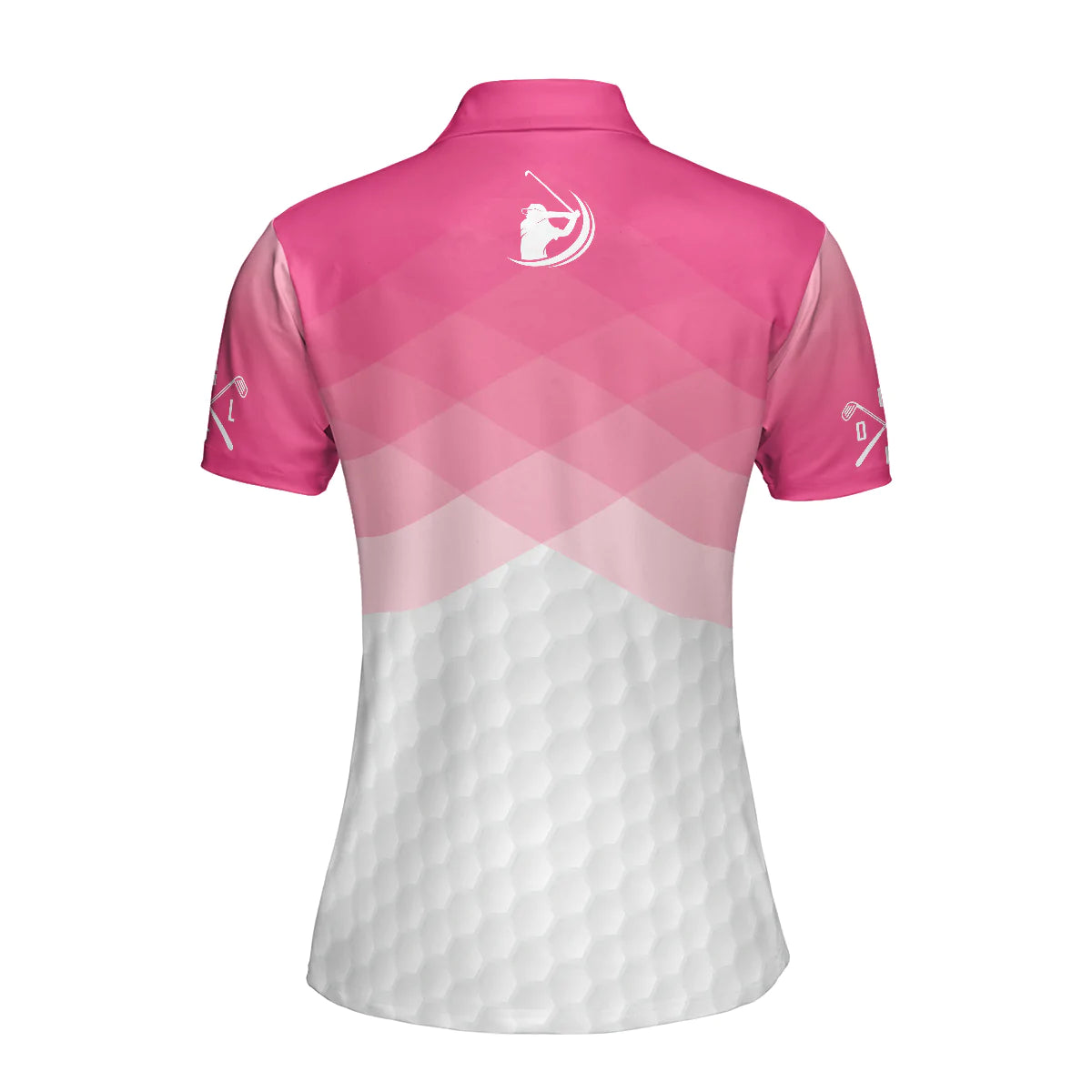 Pink Argyle Pattern Golf Polo Shirt, Just A Pink Girl Who Loves Playing Golf Short Sleeve Shirt For Ladies, Gift For Female Golfers