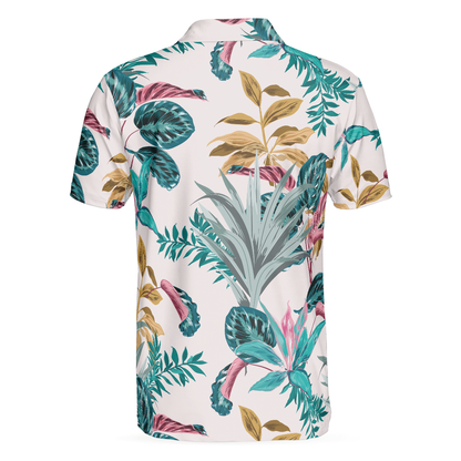 Exotic Tropical Plants Men Polo Shirt, Best Tropical Plant Polo Shirt For Adults, Tropical Themed Shirt